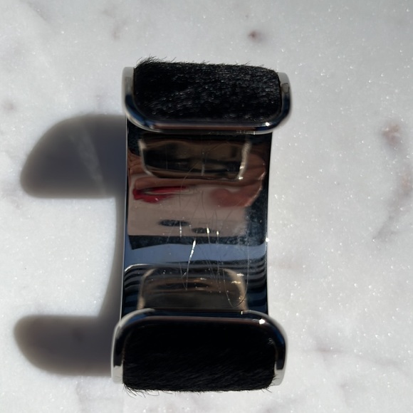 Authentic TOD’S Studded Cuff Bracelet ~ in Black Pony Hair (Calf Hair) - Picture 8 of 14